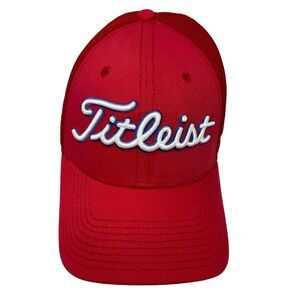 Titleist Mens Cardinal Red Footjoy Pro-V1 Golf Hat  Fitted Size‎ S/M NewEra